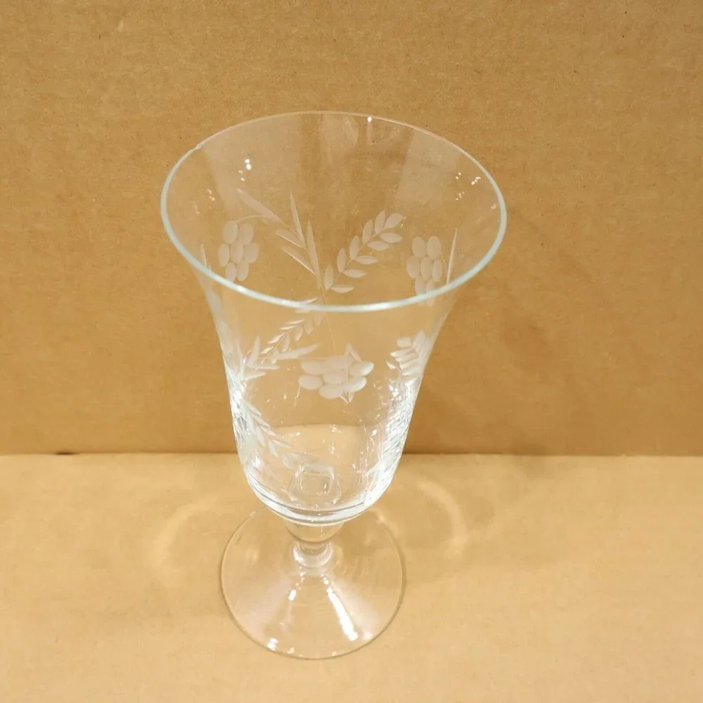 Princess House Heritage Pattern Footed Tumbler 7.5in Tall